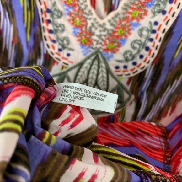 Nanette Lepore Ikat Beaded Tunic Coverup Dress Small - Picture 6 of 8